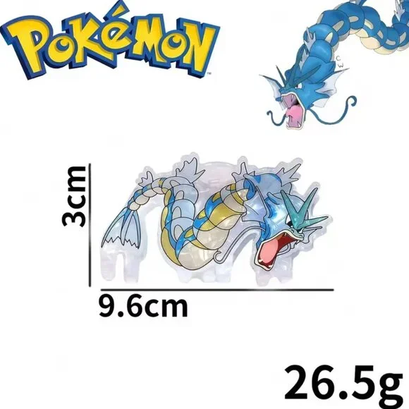 Pokemon Gyarados Cartoon Acrylic Hair Claw Blue Clip - Picture 2 of 3
